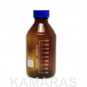 Botella cristal 1 litro ambar graduada